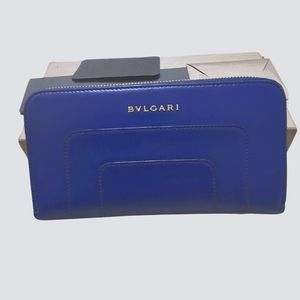 BVLGARi Serpenti Forever Royal Sapphire And Teal Topaz Leather Wallet